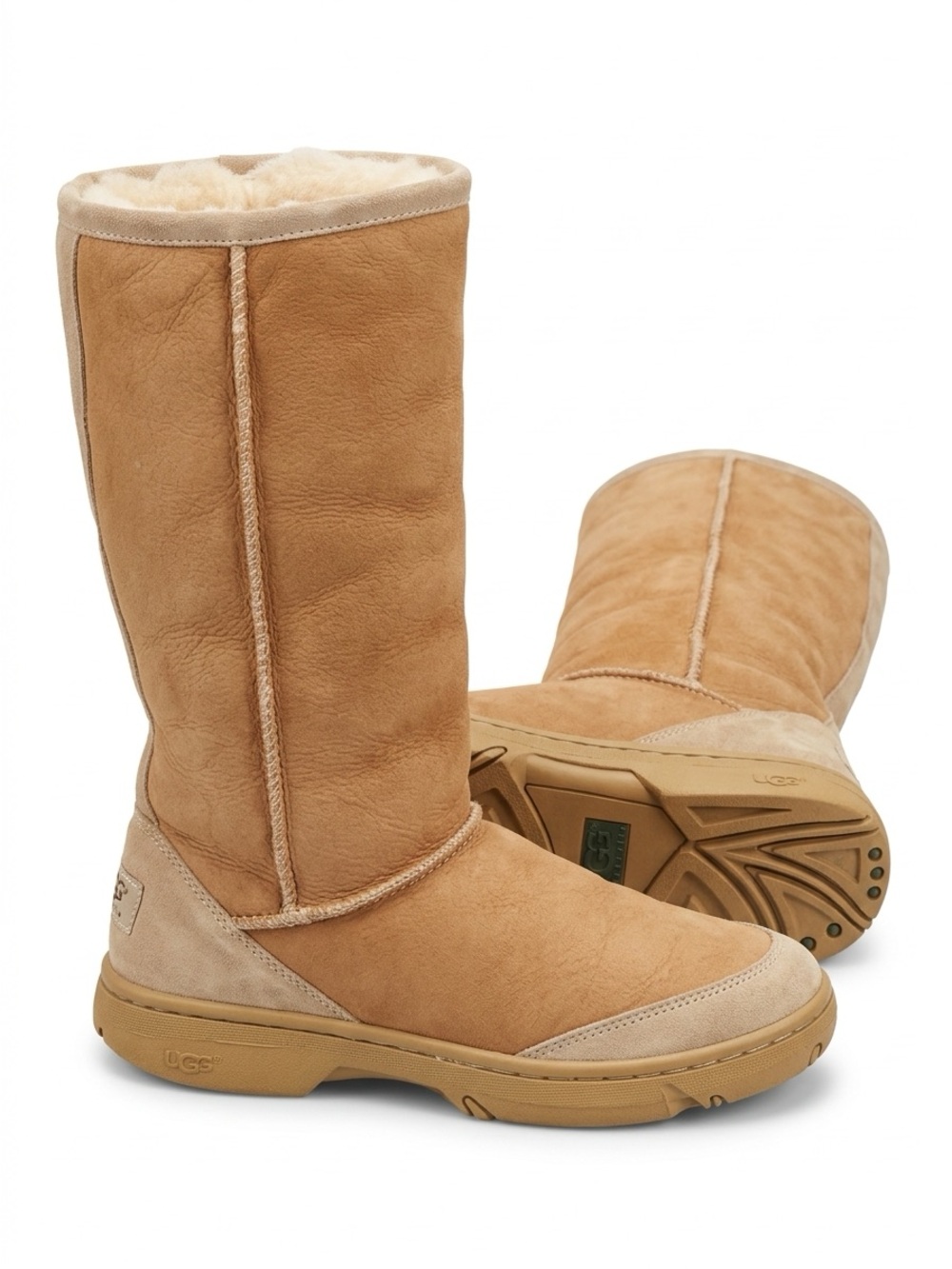 UGG Ultimate Tall II Boots Suede Shearling Chestnut Size 9